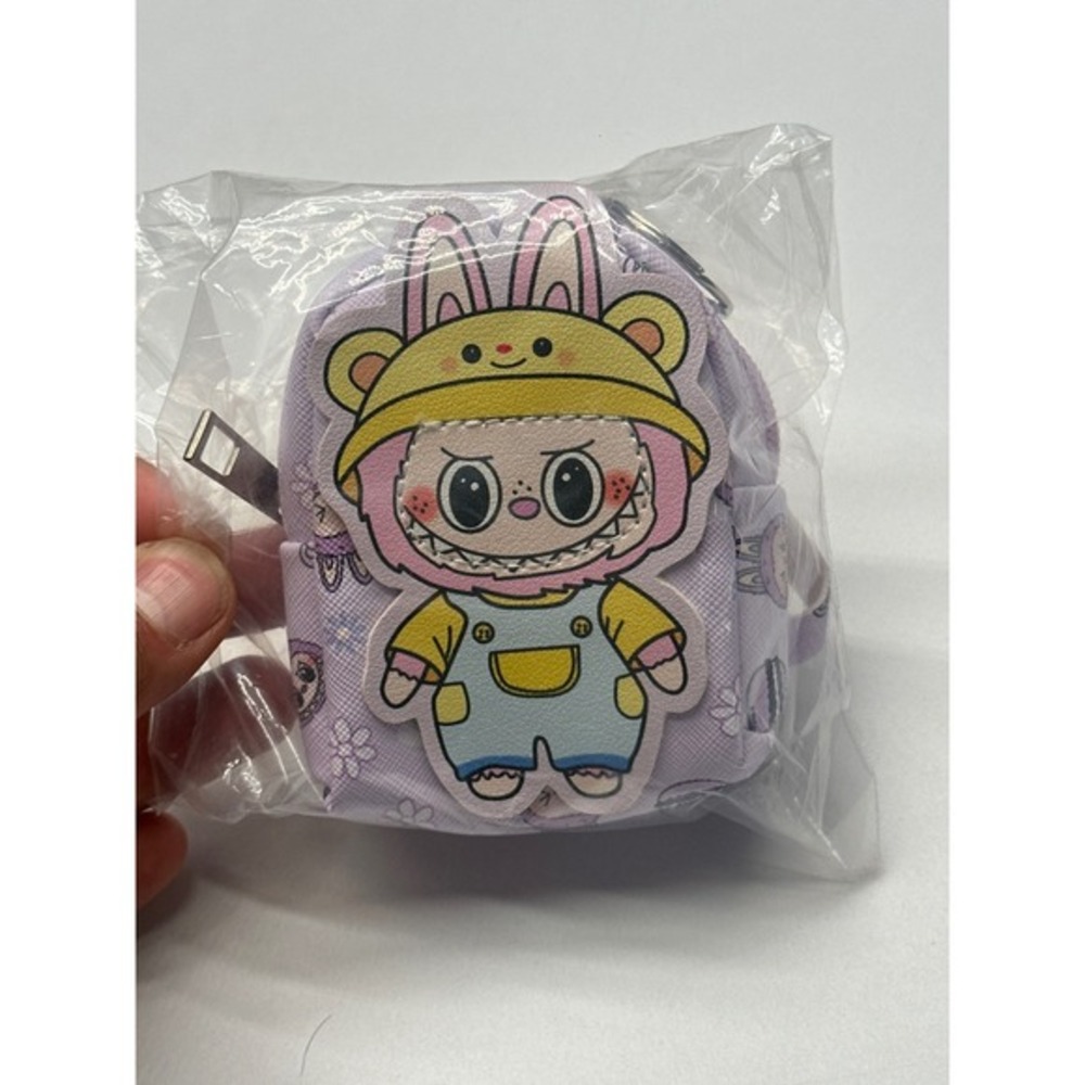 Mini Backpack Keychain‎ Plushie Lilac Cartoon Kawaii Character Bag Purse labubu